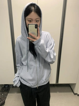 Daily Dot Soft Boxy Oversized Zip-Up Hoodie