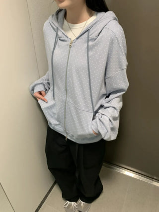 Daily Dot Soft Boxy Oversized Zip-Up Hoodie