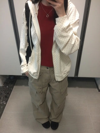 Daily Dot Soft Boxy Oversized Zip-Up Hoodie