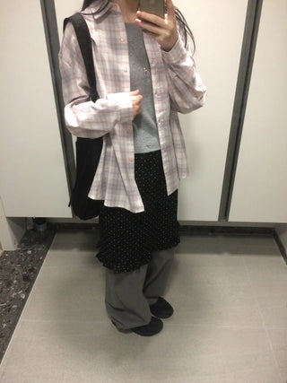 Herringbone Semi-Balloon Front Pocket Wide Pants