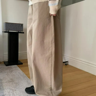Herringbone Semi-Balloon Front Pocket Wide Pants