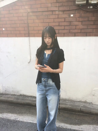 Layered Double Button Unique Sleeveless Top