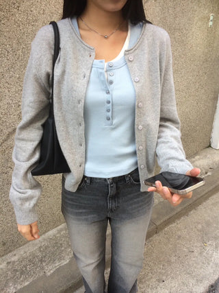 Layered Double Button Unique Sleeveless Top