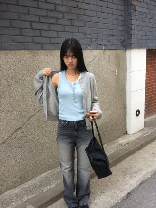 Layered Double Button Unique Sleeveless Top
