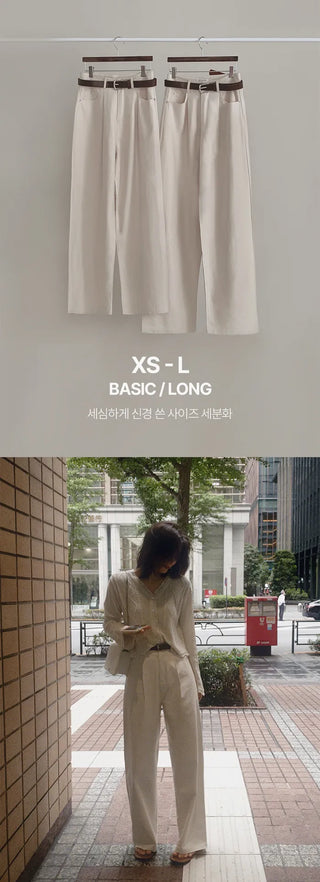 [Belt set] (basic/long) Wide pants - 4 sizes