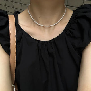 Mini imitation pearl necklace