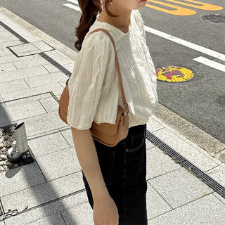 Frill wave blouse
