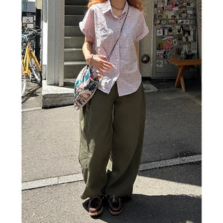 Loose-fit cotton pants