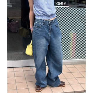 Washed Loose Fit Denim Pants