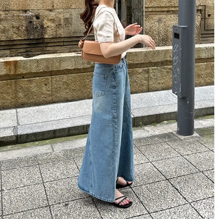 Casual denim long skirt