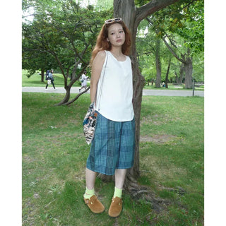 Checked Bermuda Pants