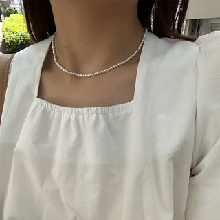 Mini imitation pearl necklace