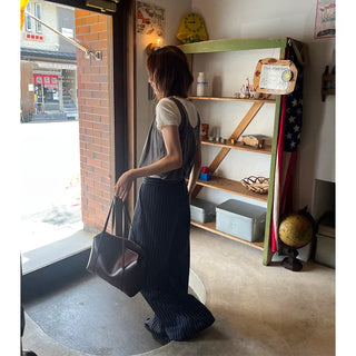 Color-block striped slacks