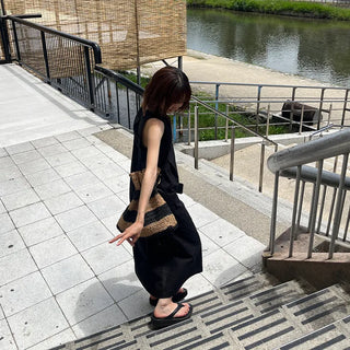 Rattan-colored shoulder bag