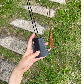 Stitched Vegan Leather Glasses Holder