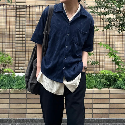Jacquard Summer Knit Half Shirt