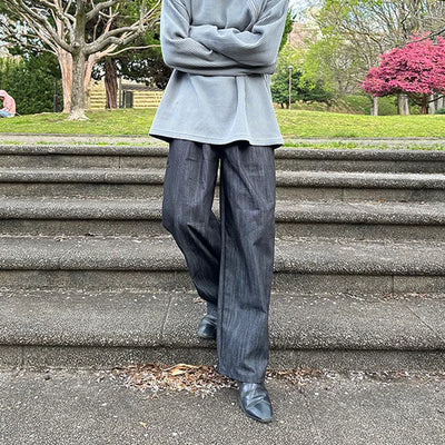 Denim Banding Wide Pants