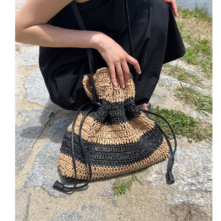 Rattan-colored shoulder bag