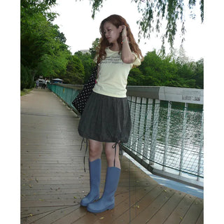 Colored long rain boots