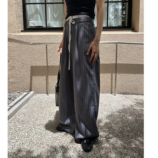 Color-block striped slacks