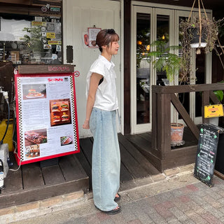 Puff-sleeve shirred shirt