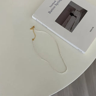 Mini imitation pearl necklace
