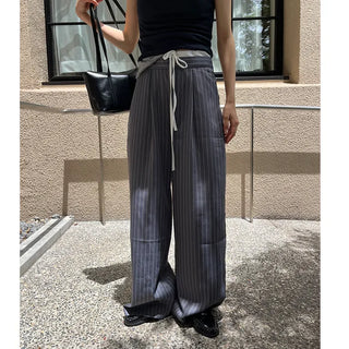 Color-block striped slacks