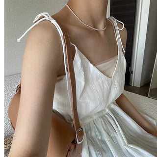 Mini imitation pearl necklace