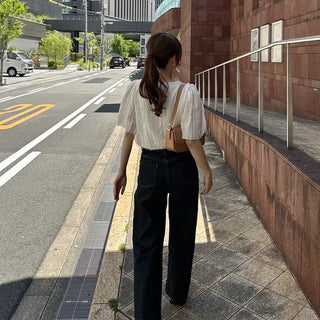 Frill wave blouse