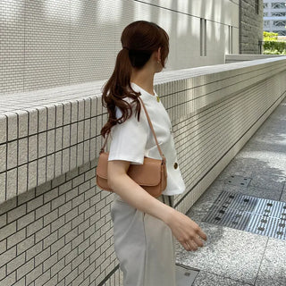 Round-button collarless half-sleeve jacket