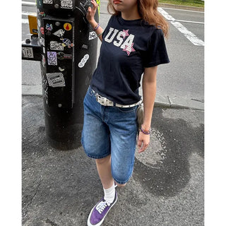 Denim Bermuda shorts