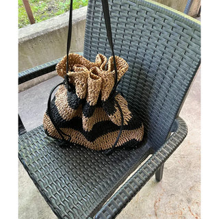 Rattan-colored shoulder bag
