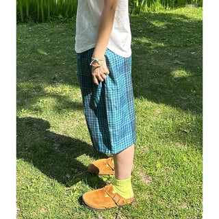 Checked Bermuda Pants