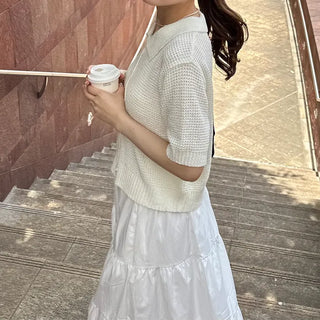 Short-sleeved knit shirt
