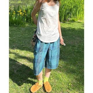 Checked Bermuda Pants