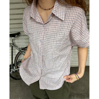 Graph check half-sleeve shirt