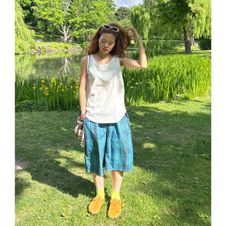 Checked Bermuda Pants