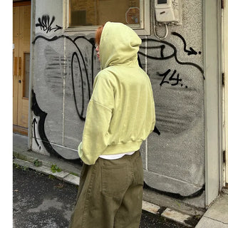 Cropped Hooded Zip-Up