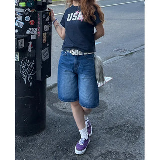 Denim Bermuda shorts