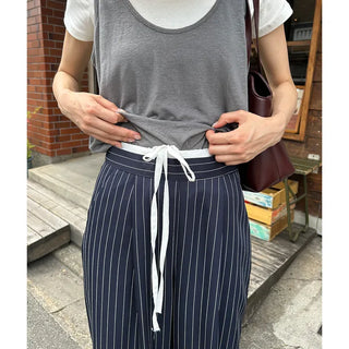 Color-block striped slacks