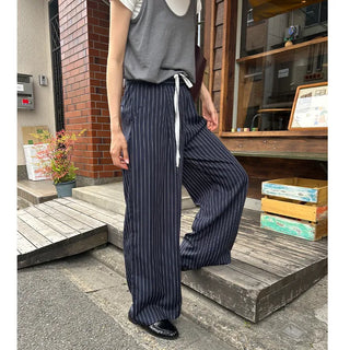 Color-block striped slacks