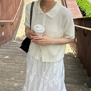 Short-sleeved knit shirt