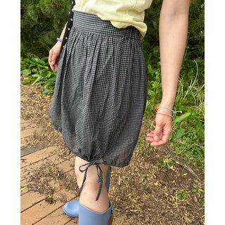 String check mini skirt