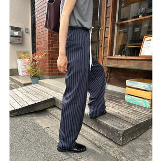 Color-block striped slacks