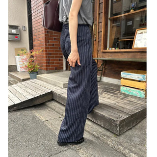Color-block striped slacks