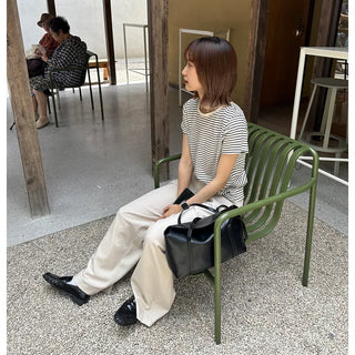 Basic single-breasted striped T-shirt