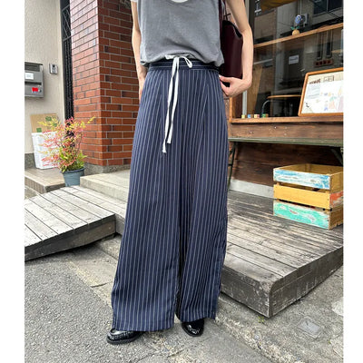 Color-block striped slacks