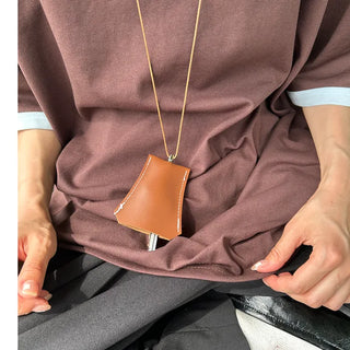 Stitched Vegan Leather Glasses Holder