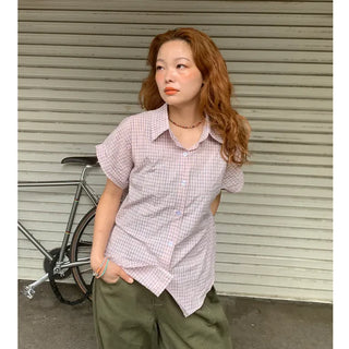 Graph check half-sleeve shirt