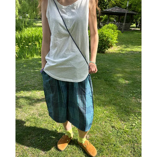 Checked Bermuda Pants